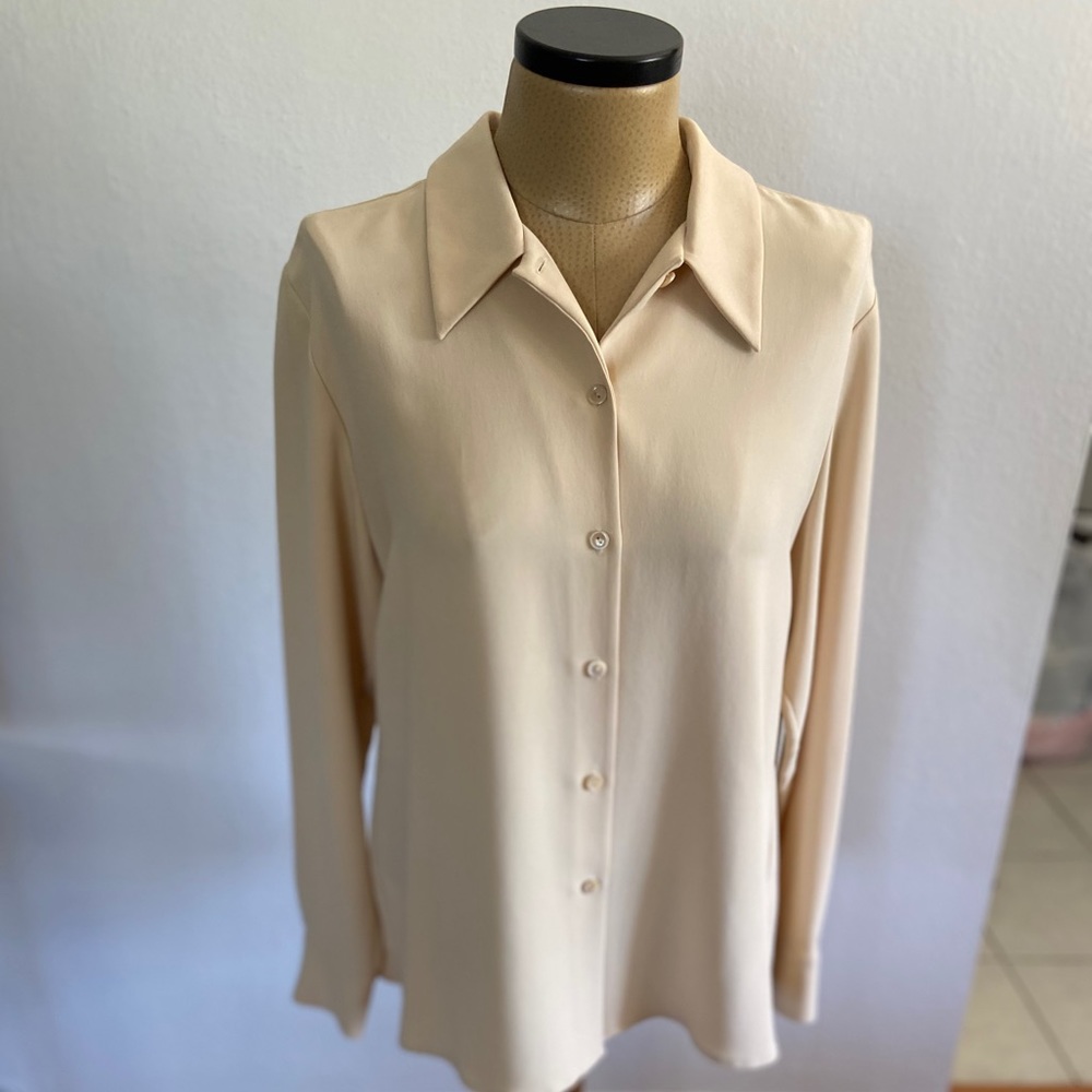 Talora Silk Button Down Blouse - image 1